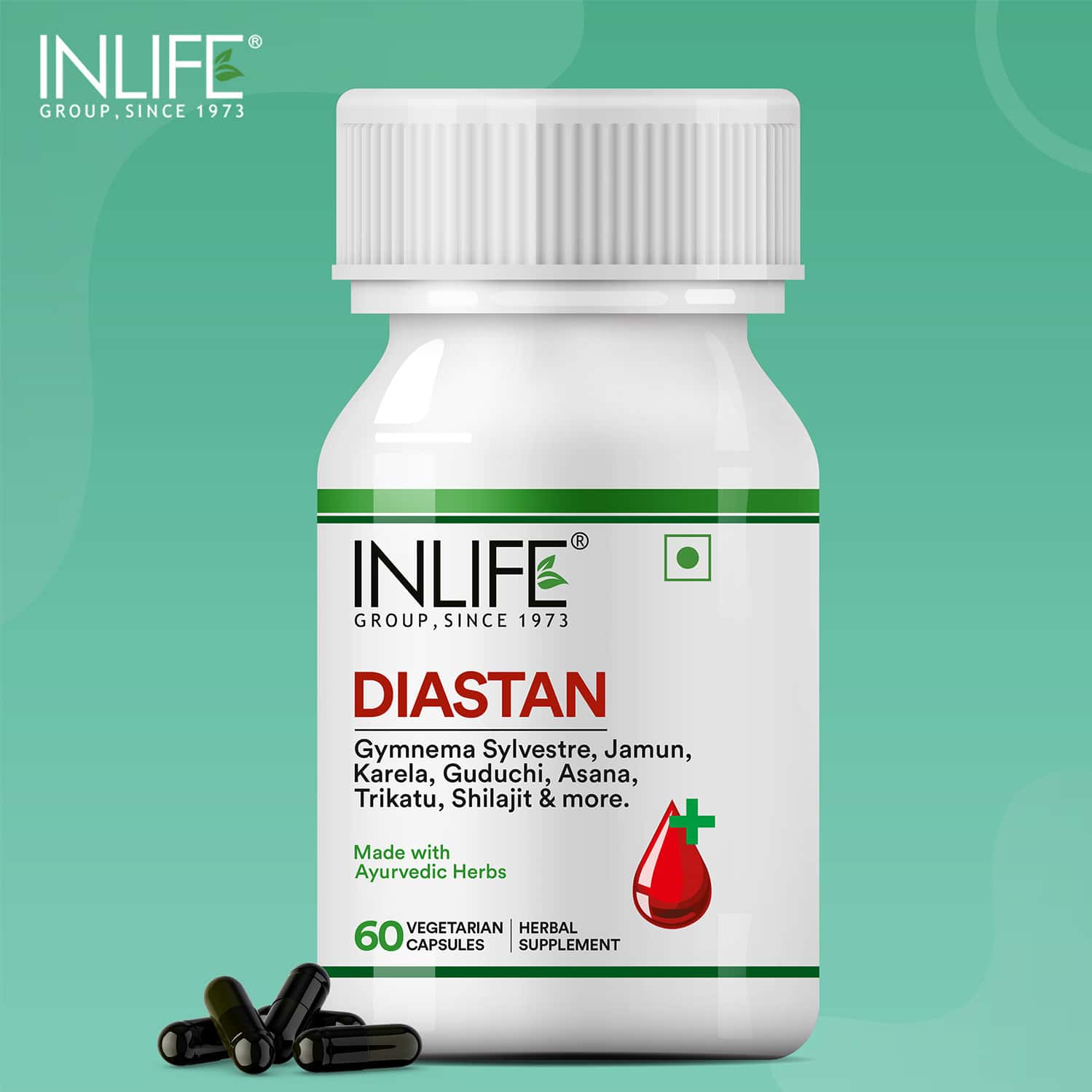 Buy INLIFE DIASTAN AYURVEDIC HERBAL SUPPLEMENT FOR MEN & WOMEN - 60 VEGETARIAN CAPSULES Online & Get Upto 60% OFF at PharmEasy