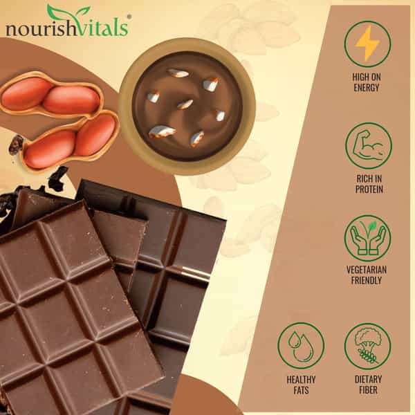 Nourishvitals Classic Peanut Butter With Roasted Peanuts & Almonds Classic Roast 750 G