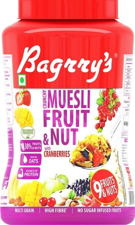 Bagrrys Crunchy Muesli Fruit And Nut With Cranberries 1000 Gm