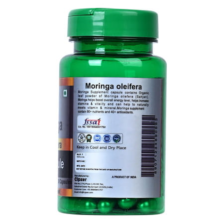 Cipzer Moringa Oleifera 60 Capsules | Supports Vigour| Vitality & Stamina For Energy