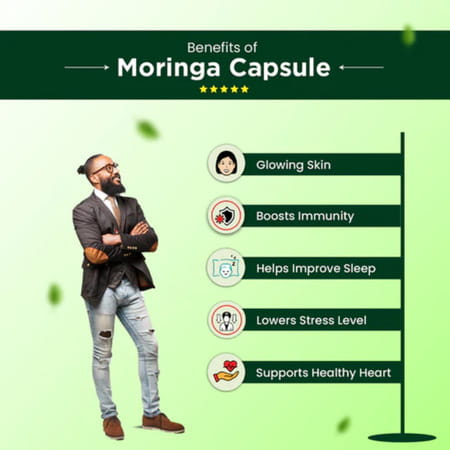 Cipzer Moringa Oleifera 60 Capsules | Supports Vigour| Vitality & Stamina For Energy