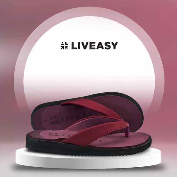 Liveasy Essentials Women's Diabetic & Orthopedic Slippers - Red - Size Uk 5 / Us 8