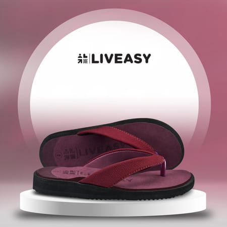 Liveasy Essentials Women'S Diabetic & Orthopedic Slippers - Red - Size Uk 7 / Us 10