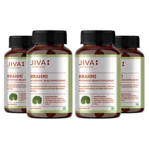Jiva Brahmi Tablets 500mg For Mind Wellness|helps To Relief Stress & Anxiety - 120 Tabs(pack 4)