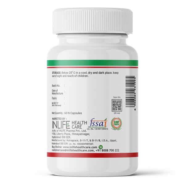 Inlife Castor Oil Supplement For Hair And Skin 500 Mg - 60 Liquid Filled Vegetarian Capsules