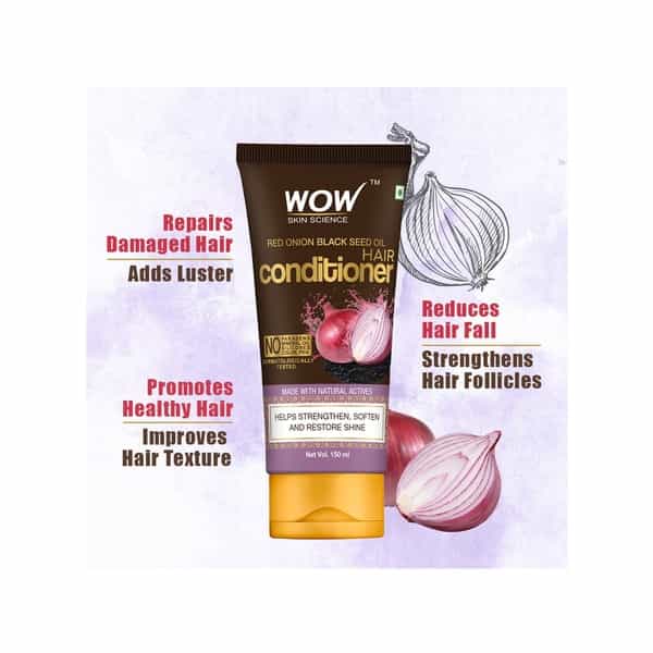 Wow Skin Science Red Onion Black Seed Oil Hair Conditioner  Tube Of 150 Ml