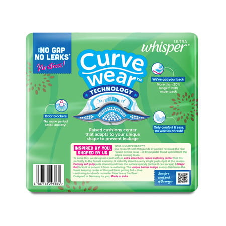 Whisper Ultra Clean Sanitary Pads For Women Xl+ 50 Napkins