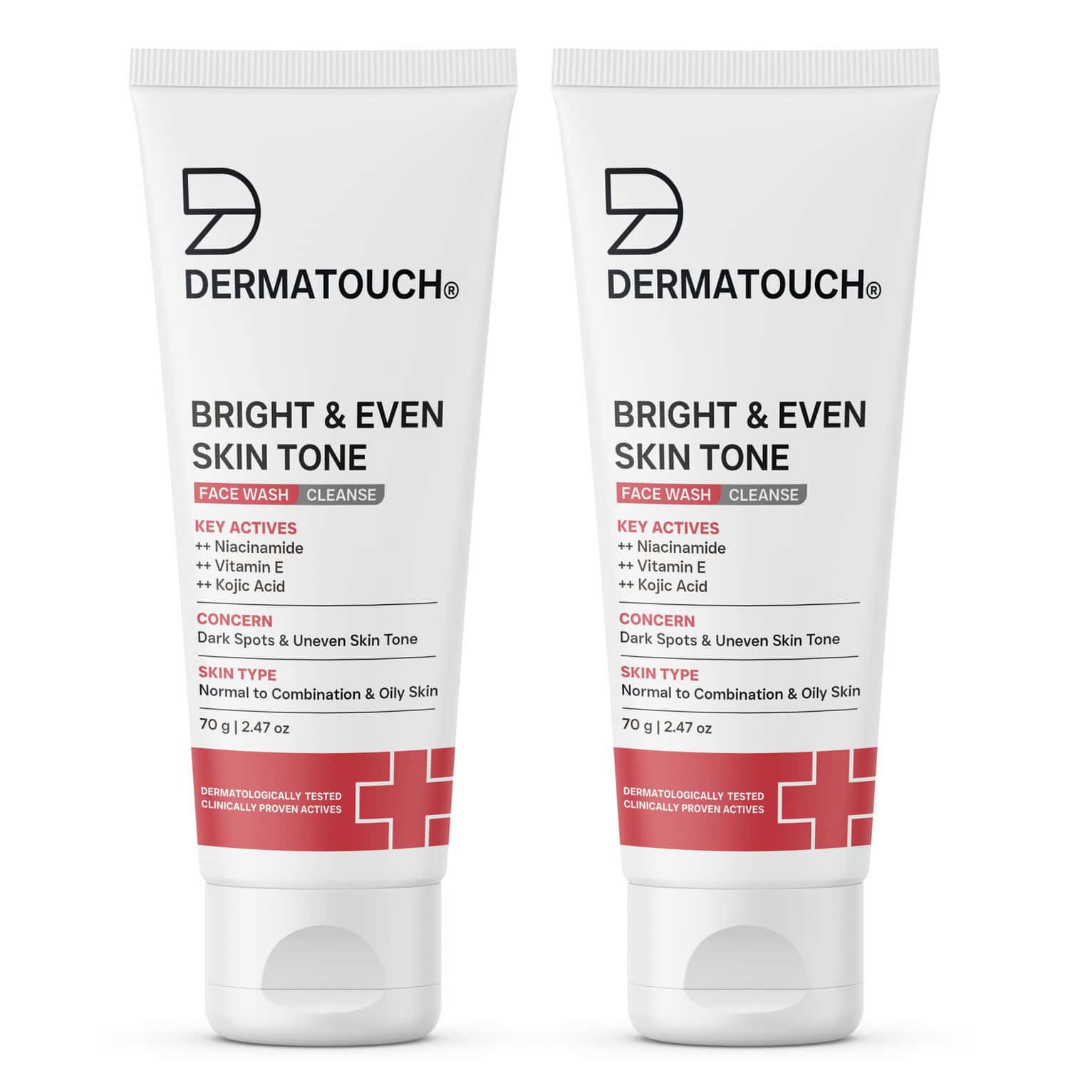 Dermatouch Bright & Even Skin Tone Face Wash|cleanse 70g (pack Of 2)
