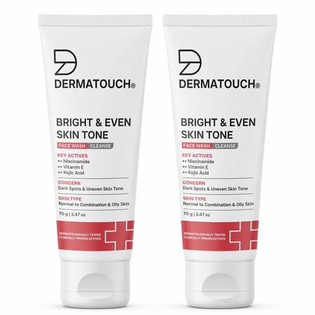 Dermatouch Bright & Even Skin Tone Face Wash|Cleanse 70g (Pack Of 2)