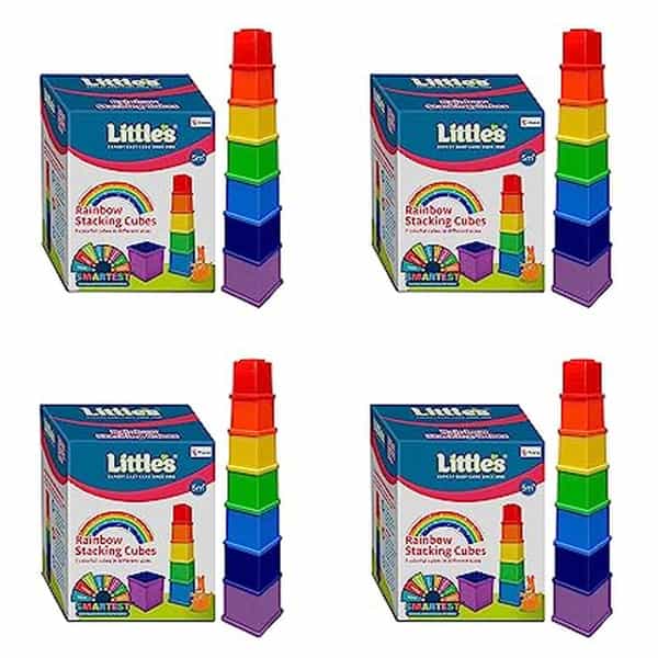 Little's Rainbow Stacking Cubes (Multicolor) - Pack Of 4