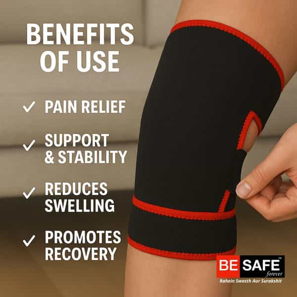 Besafe Forever Adjustable Knee Support Wrap Universal Size | Black