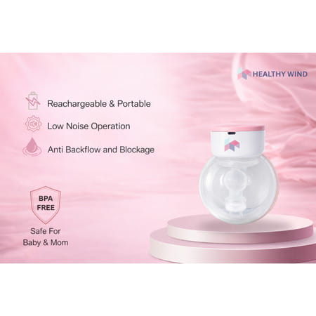 Healthy Wind Wearable Electric Breast Pump | Rechargeable | 5 Modes | 15 Levels | Bpa-Free