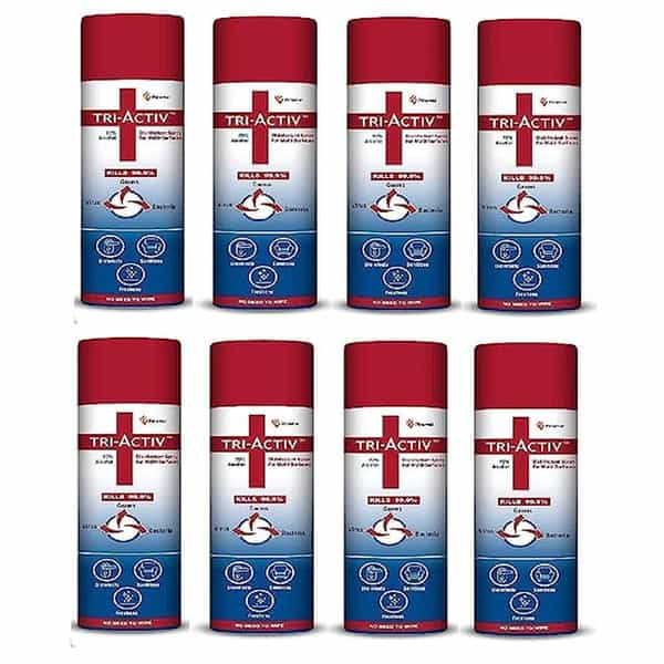 Tri-Activ 70% Alcohol Based Disinfectant Spray For Multi-Surfaces - 100 Ml (Pack Of 8)