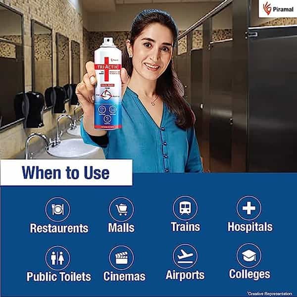 Tri-Activ 70% Alcohol Based Disinfectant Spray For Multi-Surfaces - 100 Ml (Pack Of 8)