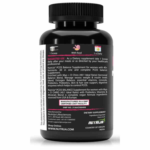 Nutrija Pcos Balance Supplement 40+ Ingredients Fortified