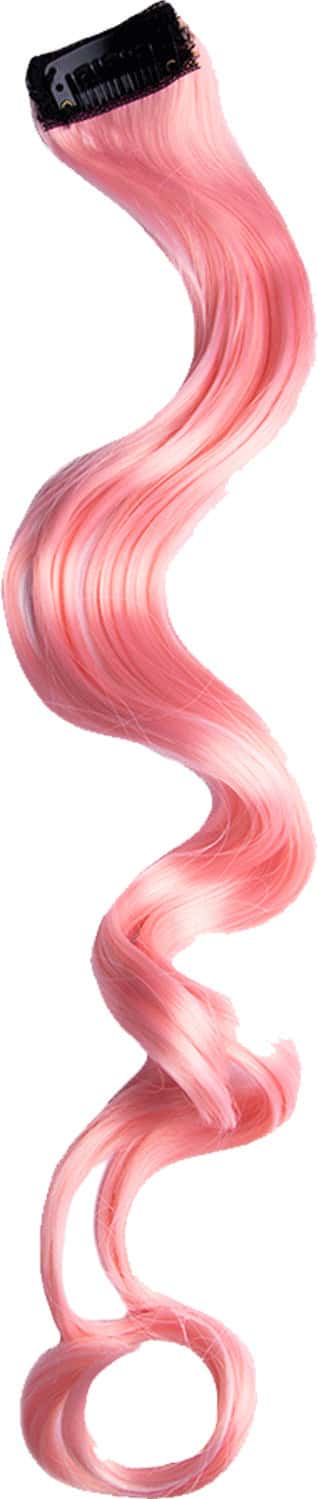 Streak Street Flamingo Pink Curly Clip-On Strands