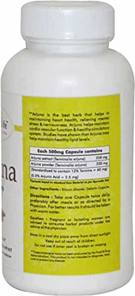 Ayurvedic Life Arjuna Capsules 500Mg Capsules Natural 120 Count