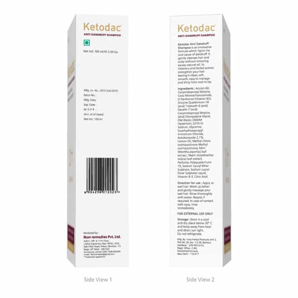 Ketodac Anti-Dandruff Shampoo 100 Ml | Ketoconazole 2 % | Paraben Free (Pack Of 1)