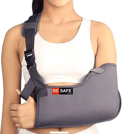 Besafe Forever Arm Sling/ Supporter/ Brace For Fracture Pain Relief L Grey
