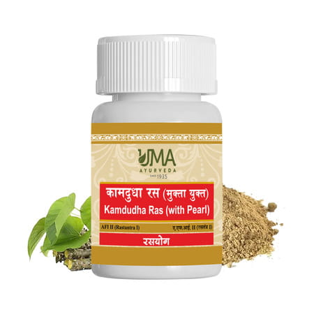 Uma Ayurveda Kamdudha Ras (With Pearl) Ayurvedic Tablets 40 Tab