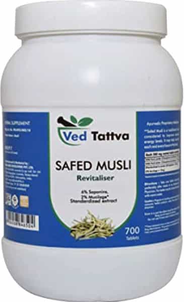 Ved Tattva Musli Tablets Safed Musli 700 Tablets/Natural & Pure Musali Powder (Pack Of 2)