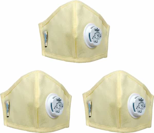 Advind Healthcare Smog Guard N95 Kids Mask With One Valve Xs (3-5 Years) - Beige Pack Of 3