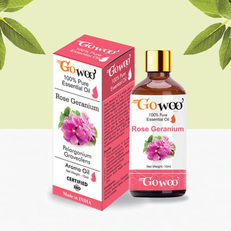 Go Woo 100% Pure Rose Geranium Oil Virgin & Undiluted 10 Ml