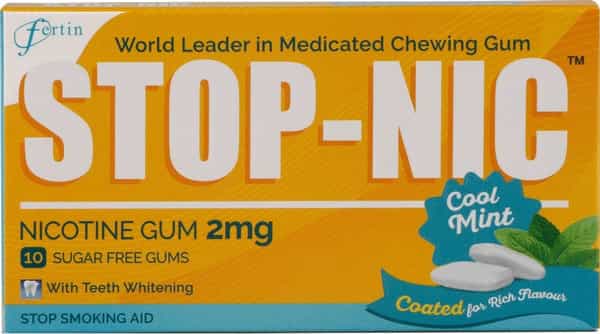 Stop Nic 2Mg Cool Mint Coated For Rich Flavour Sugar Free Strip Of 10 Chewing Gum