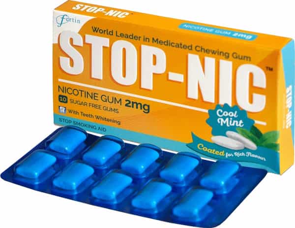 Stop Nic 2Mg Cool Mint Coated For Rich Flavour Sugar Free Strip Of 10 Chewing Gum
