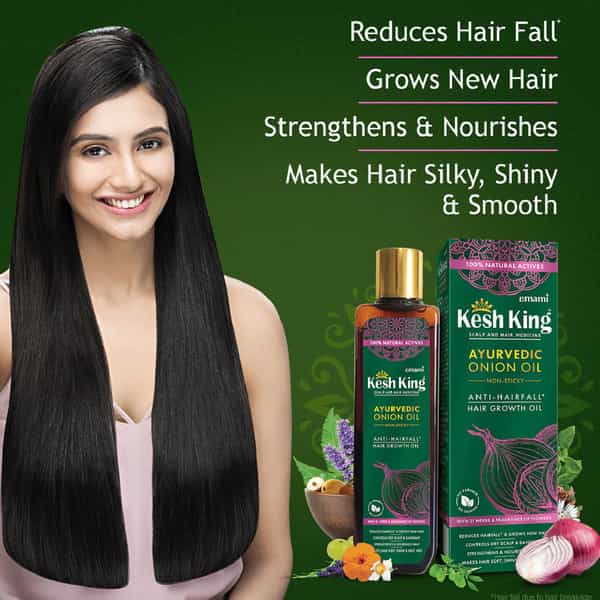 Kesh King Ayurvedic Onion Oil Reduces Hairfall & Dandruff Aids Hair Growth 100Ml