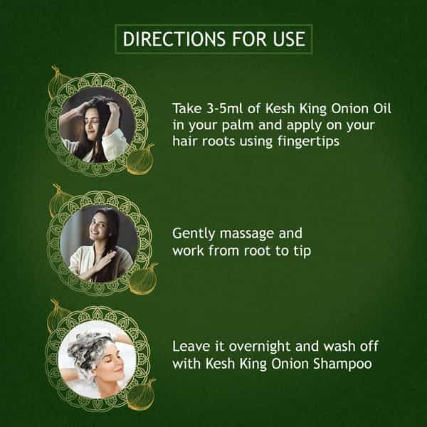 Kesh King Ayurvedic Onion Oil Reduces Hairfall & Dandruff Aids Hair Growth 100Ml