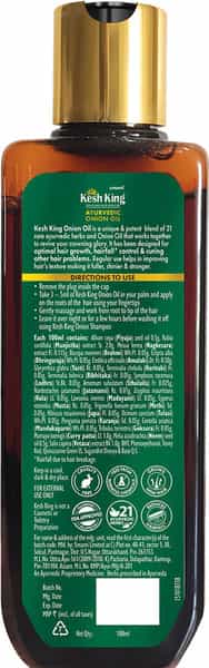 Kesh King Ayurvedic Onion Oil Reduces Hairfall & Dandruff Aids Hair Growth 100Ml