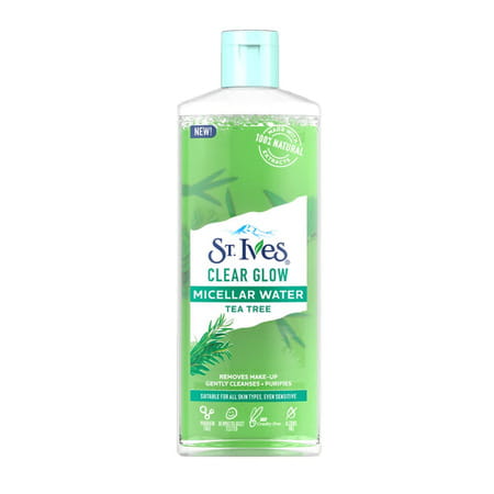 St. Ives Clear Glow Tea Tree Micellar Water With 100% Natural Extracts | 3-in-1 Cleanser | 400ml