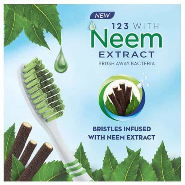 Oral- B 123 Soft Manual Toothbrush For Adults With Neem Extract (Multicolor | Buy 2 Get 2 Free)