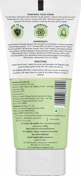 The Skin Story Moringa Gentle Face Scrub | Exfoliating Cleanser For Blackheads Dead Skin Cell 100G