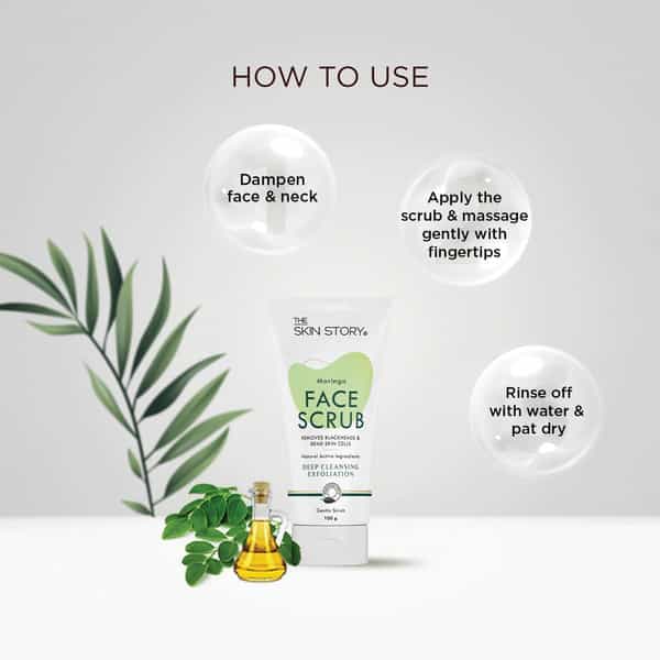 The Skin Story Moringa Gentle Face Scrub | Exfoliating Cleanser For Blackheads Dead Skin Cell 100G