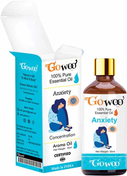 Go Woo Anxiety Blend Oil - Lavender Clary Sage Lemon And Rosemary -100% Pure And Virgin 30 Ml
