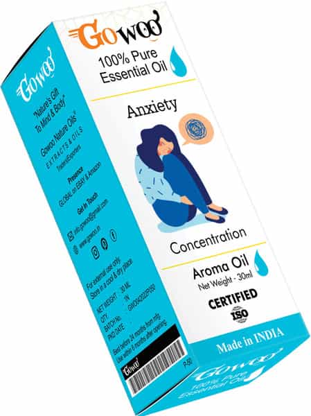 Go Woo Anxiety Blend Oil - Lavender Clary Sage Lemon And Rosemary -100% Pure And Virgin 30 Ml