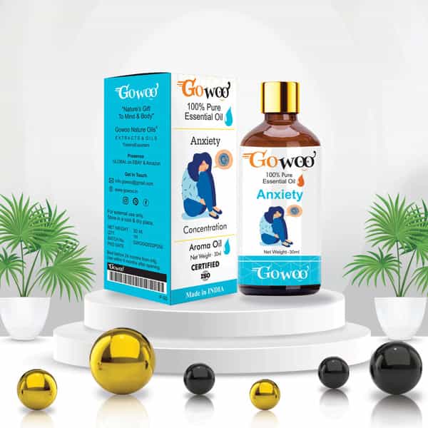Go Woo Anxiety Blend Oil - Lavender Clary Sage Lemon And Rosemary -100% Pure And Virgin 30 Ml