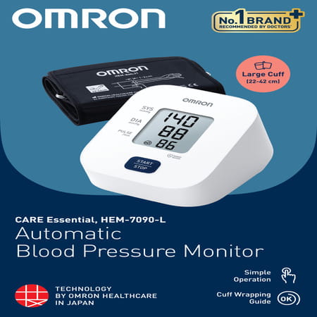 Omron Hem-7090-L Automatic Blood Pressure Monitor 1 Nos