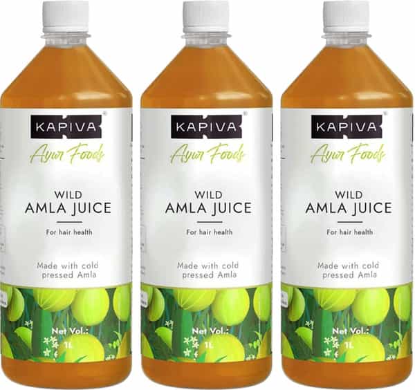Kapiva Wild Amla Juice (3L)|Cold-Pressed Amlas|Helps Boosts Skin, Hair Health, & Detox - Saver Pack