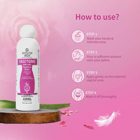 Ayouthveda Vagitone Intimate Wash With Aloe & Amla To Maintain Ph Balance & Prevent Odour 180 Ml