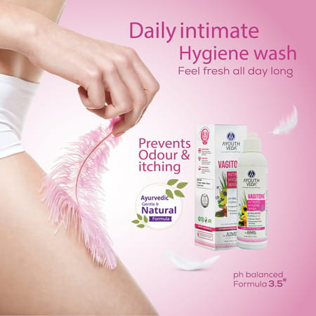 Ayouthveda Vagitone Intimate Wash With Aloe & Amla To Maintain Ph Balance & Prevent Odour 180 Ml