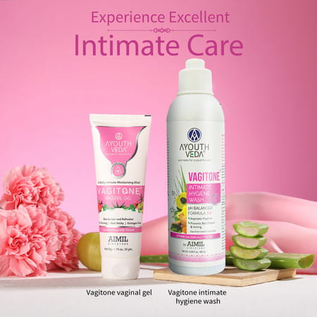 Ayouthveda Vagitone Intimate Wash With Aloe & Amla To Maintain Ph Balance & Prevent Odour 180 Ml