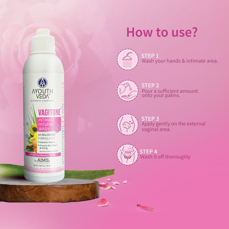 Ayouthveda Vagitone Intimate Wash With Aloe & Amla To Maintain Ph Balance & Prevent Odour 180 Ml