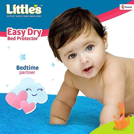 Little'S Easy Dry Bed Protector (Large - 100cm X 140 Cm) I Quick Absorption I Blue