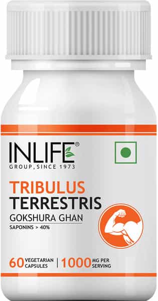 Inlife Tribulus Supplement Saponins 1000 Mg Per Serving - 60 Vegetarian Capsules