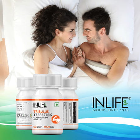 Inlife Tribulus Supplement Saponins 1000 Mg Per Serving - 60 Vegetarian Capsules