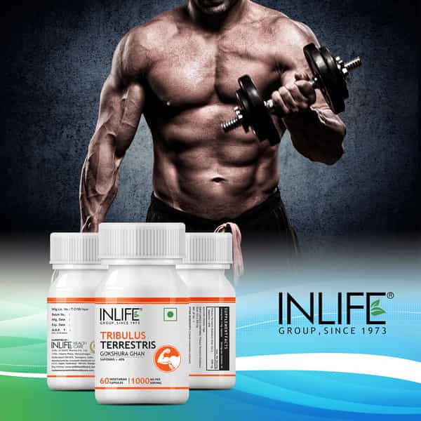 Inlife Tribulus Supplement Saponins 1000 Mg Per Serving - 60 Vegetarian Capsules