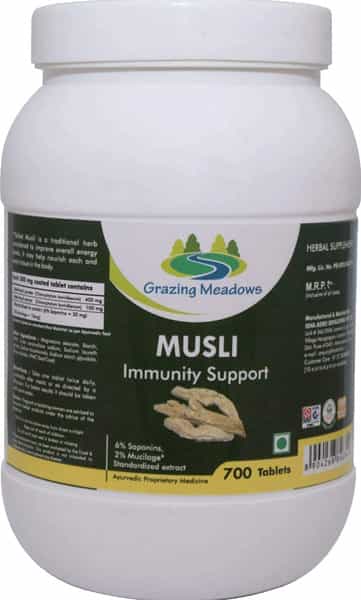 Grazing Meadows Safed Musli 700 Tablets/Musali Powder (Chlorophytum Borivilianum) (Pack Of 2)